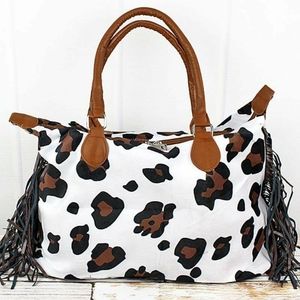 Animal print weekend bag